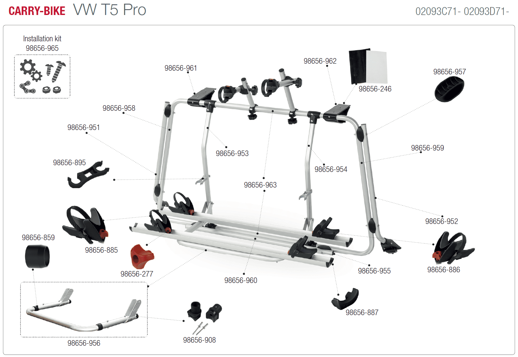 Afbeelding voor categorie Carry-bike VW T5 Pro 02093(C/D)71-
