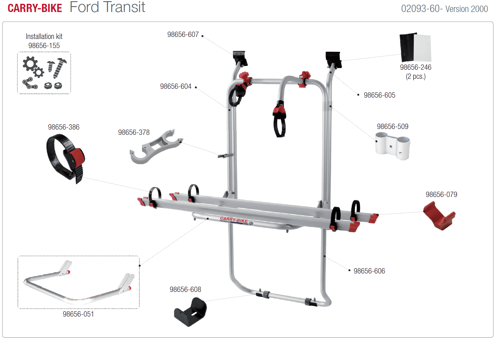 Afbeelding voor categorie Carry-bike Ford Transit Version 2000 02093-60-