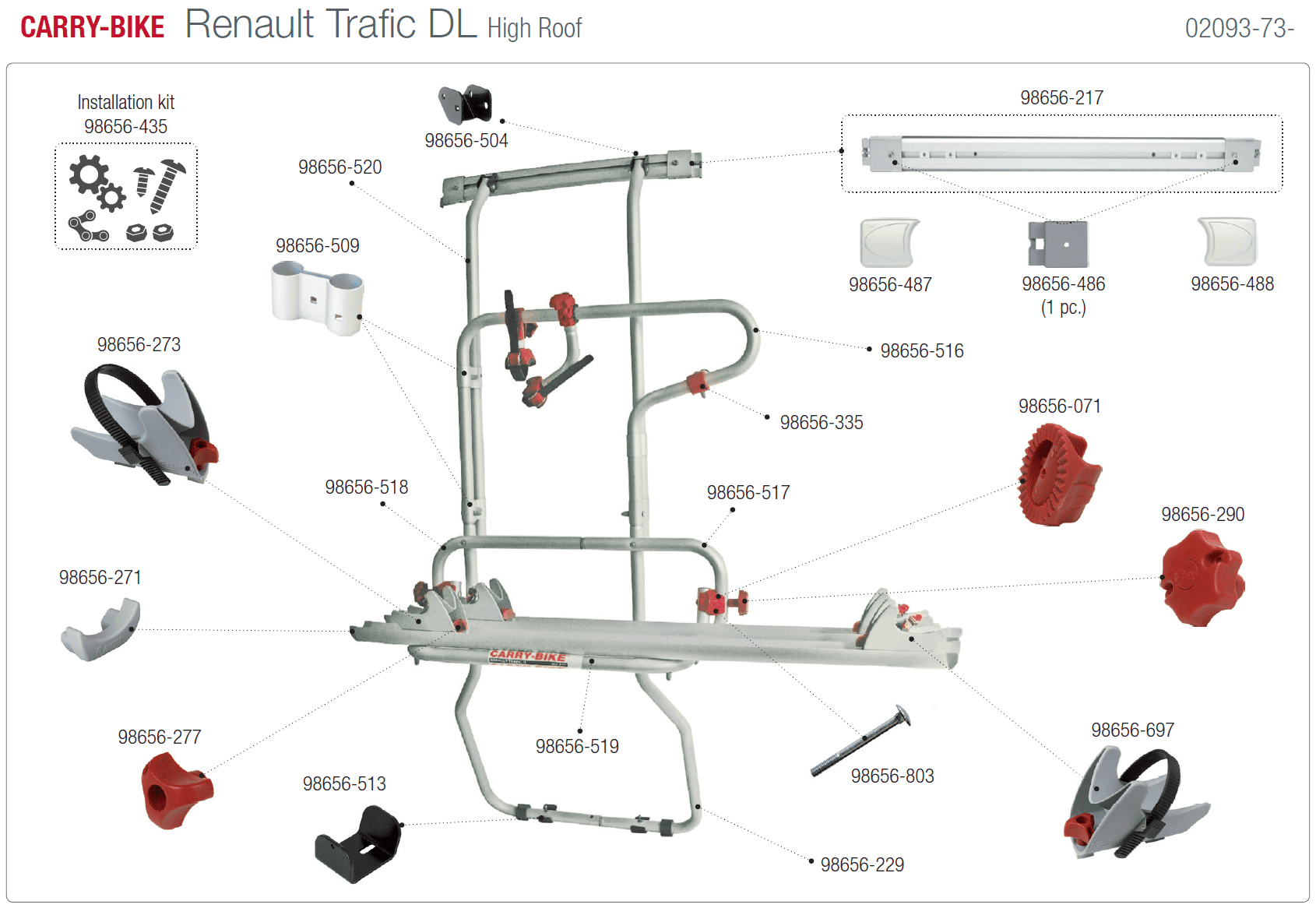 Afbeelding voor categorie Carry-bike Renault Trafic DL High Roof 02093-73-