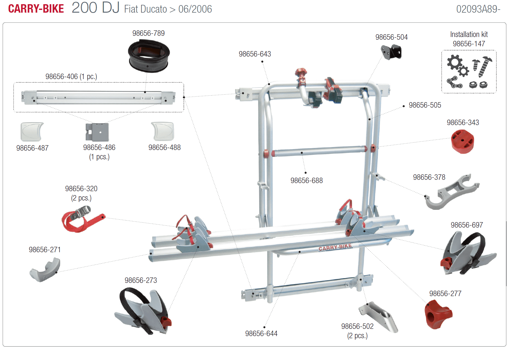 Afbeelding voor categorie Carry-bike 200DJ Fiat Ducato > 06/2006 02093A89-