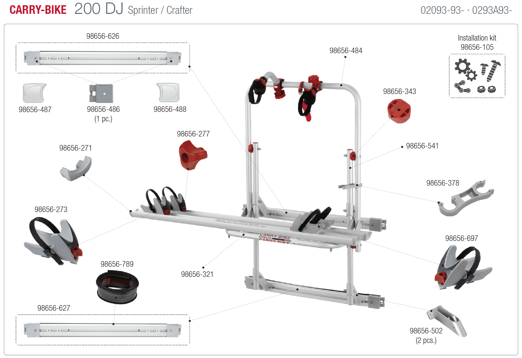 Afbeelding voor categorie Carry-bike 200DJ Sprinter/Crafter 02093(-/A)93-