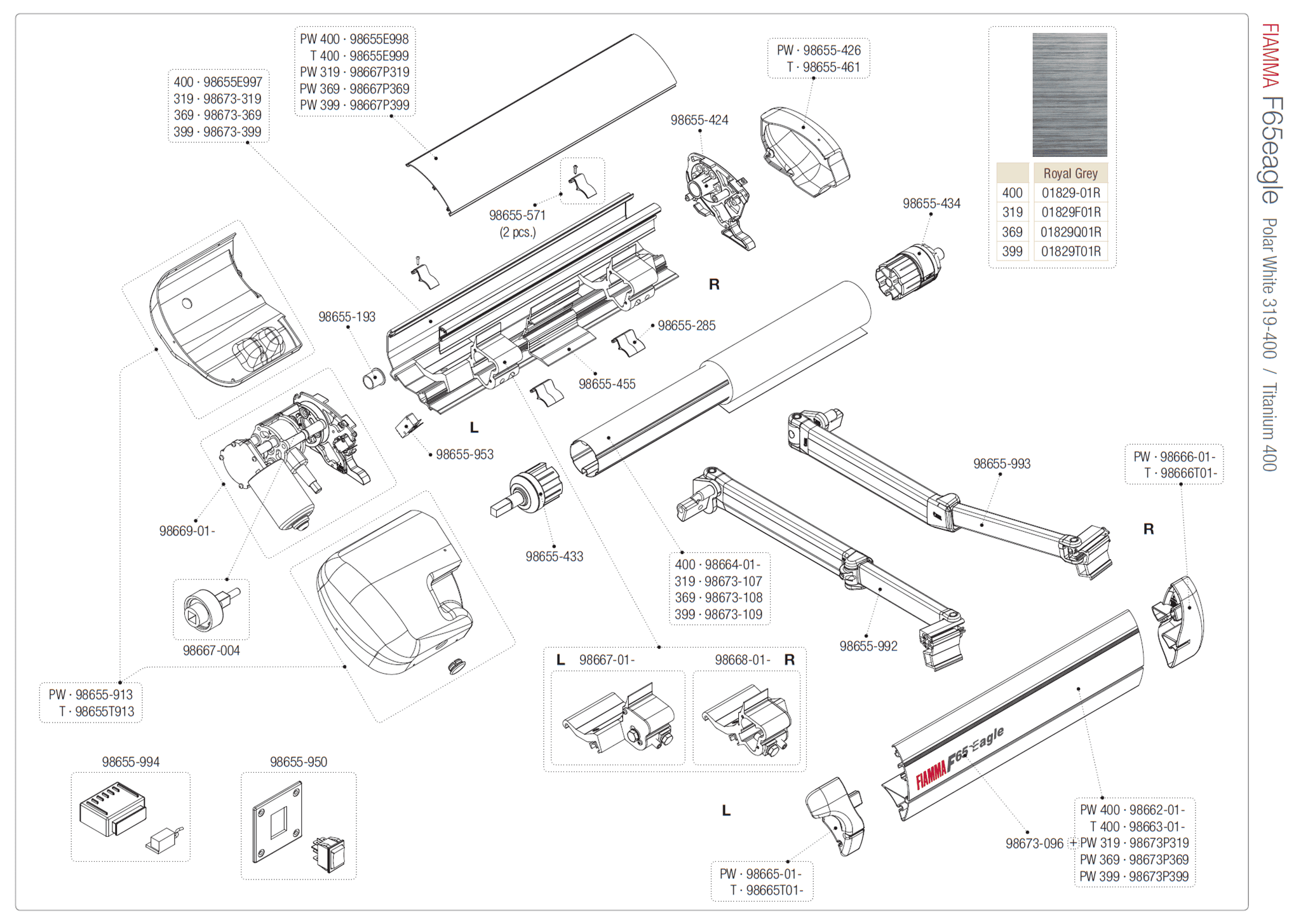 Afbeelding voor categorie F65eagle Polar White 319-400 / Titanium 400 Version 015