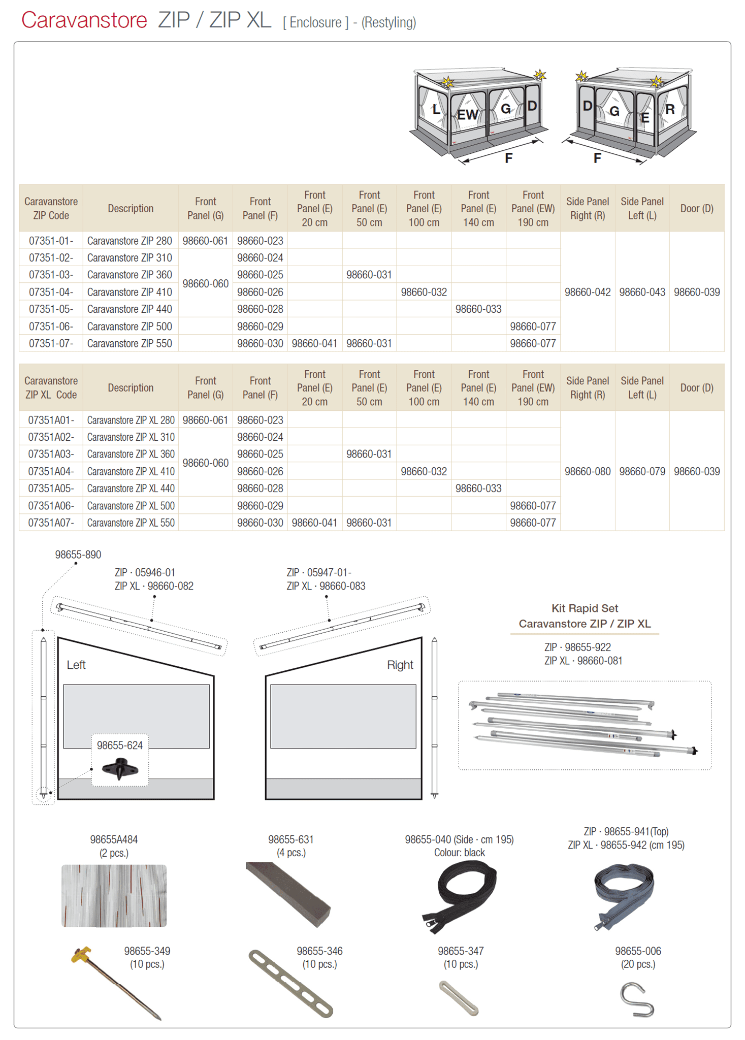 Afbeelding voor categorie CaravanStore Zip / Zip XL (Enclosure - Restyling) 