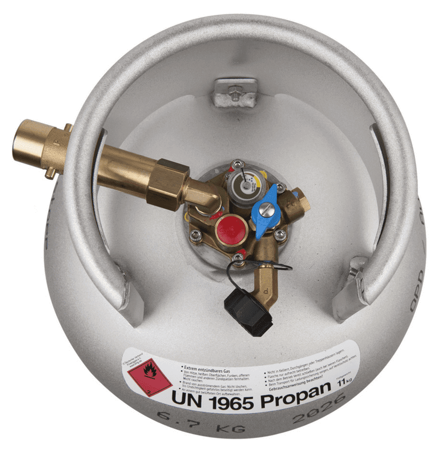 Afbeelding van ALUMINIUM LPG FLES MULTIKRAAN MET BAJONET HAAKS