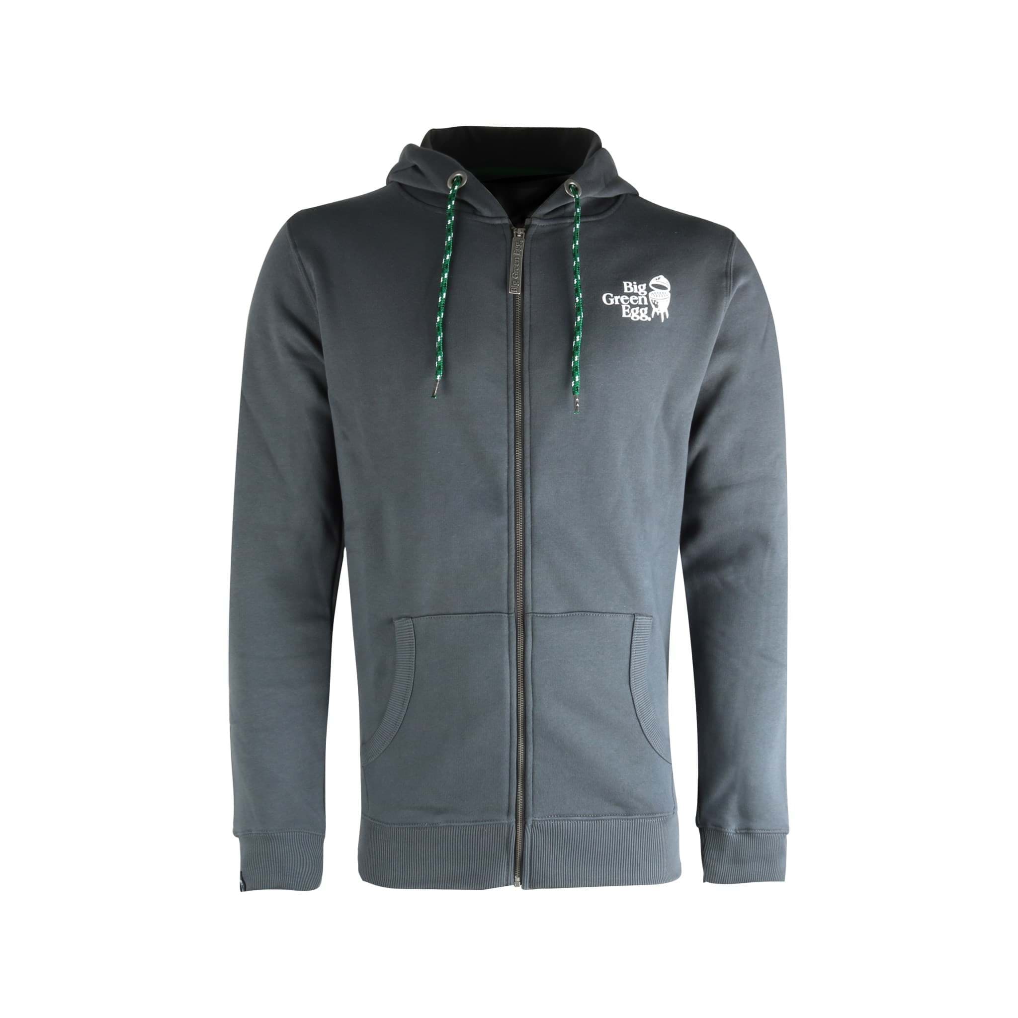 Afbeelding van BIG GREEN EGG HOODIE WITH ZIPPER - DARK GREY - LARGE
