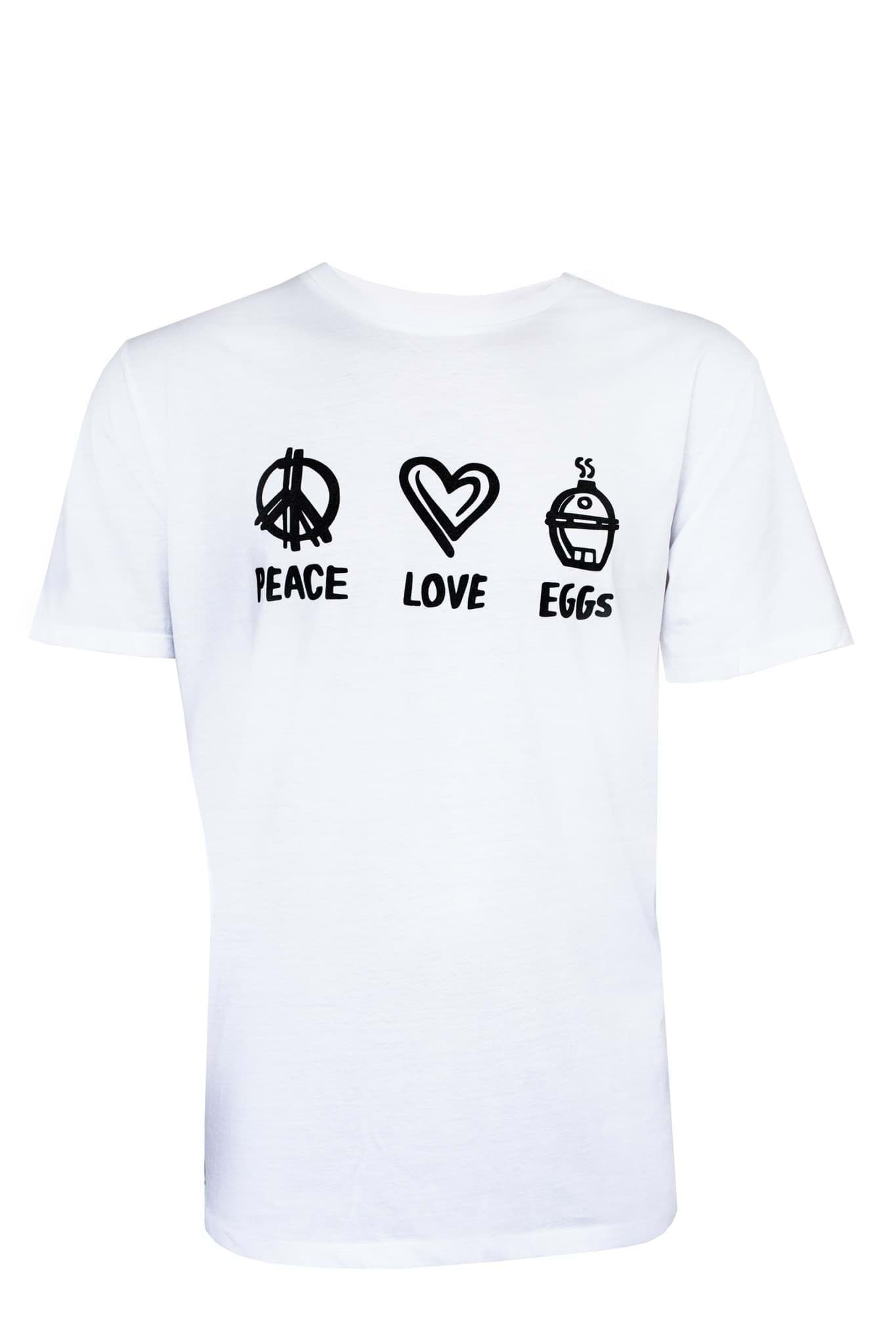 Afbeelding van T-SHIRT PEACE LOVE EGG - WHITE