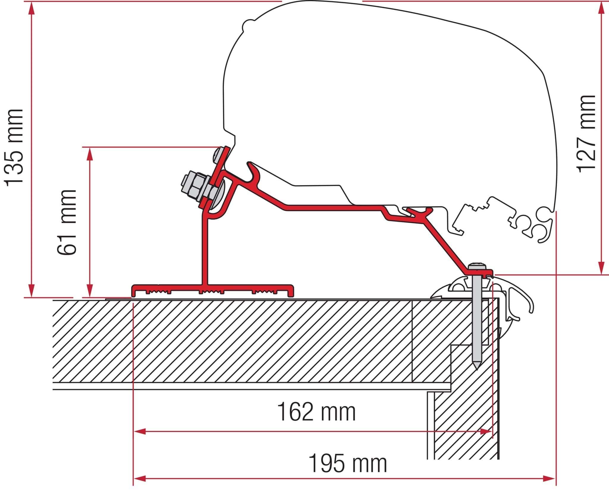 Afbeelding van ADAPTER F80 CARAVAN ROOF 600