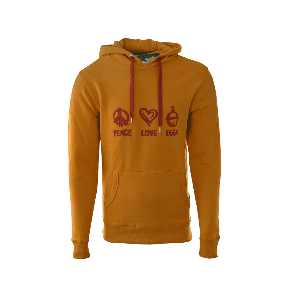 Afbeelding van BIG GREEN EGG HOODIE PEACE, LOVE, EGGS