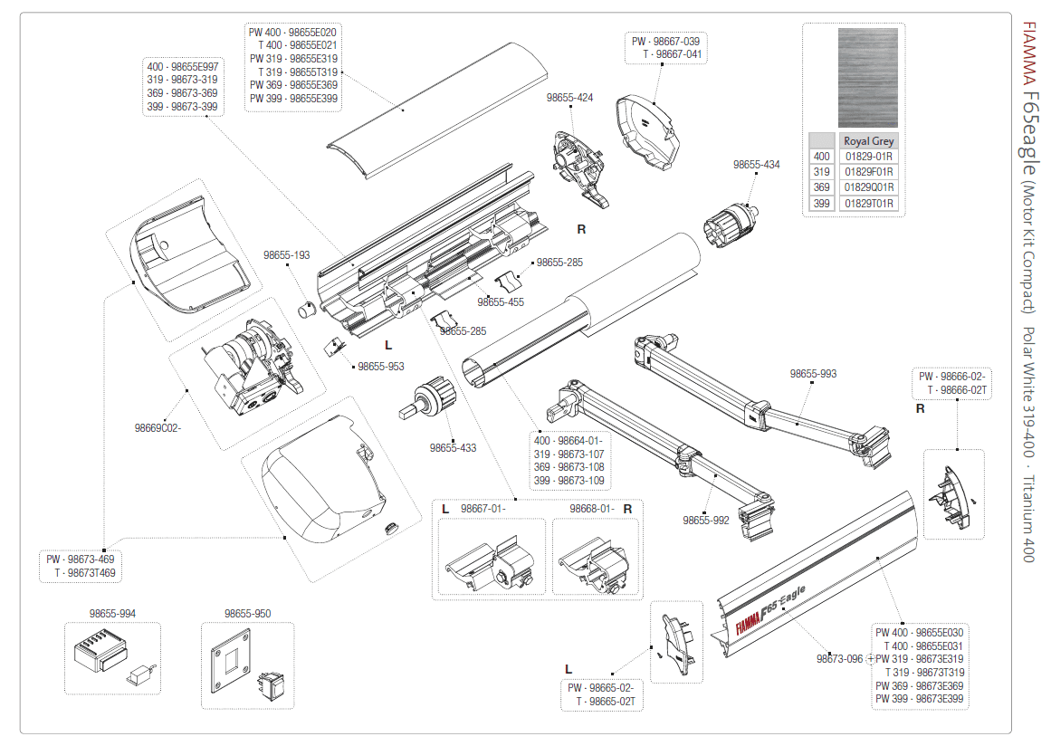 Afbeelding voor categorie F65eagle Polar White 319-400 / Titanium 400 Version 022