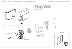 Afbeelding voor categorie Motor Kit F45s Polar White / Titanium / Deep Black 08319-01(P/T/H)