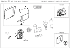 Afbeelding voor categorie Motor Kit F45L Polar White / Titanium 08318-01(P/T) en 08451-01(TP/T)