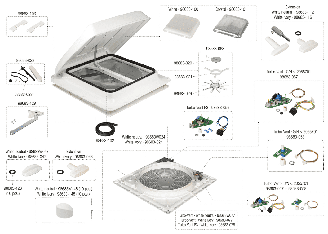 Afbeelding voor categorie Turbo-vent / Turbo-vent P3 (White/Crystal)