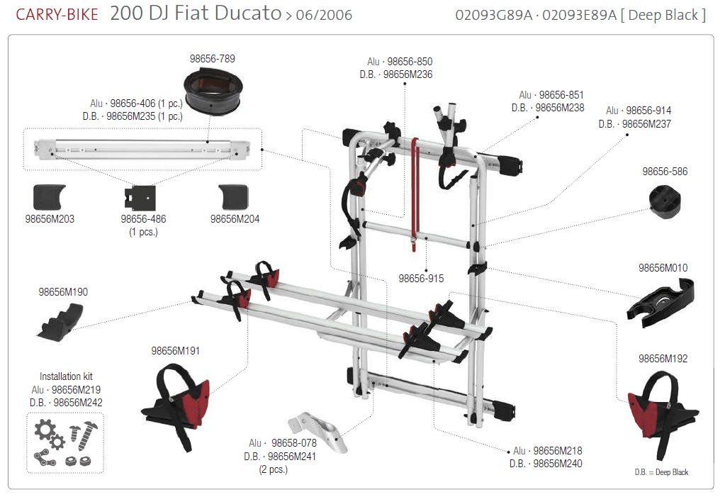 Afbeelding voor categorie Carry-Bike 200 DJ Fiat Ducato > 06/2006 02093(G/E)89A