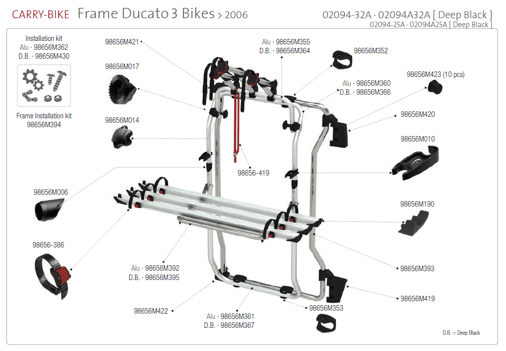 Afbeelding voor categorie Carry-Bike Frame Ducato 3 Bikes > 2006 02094(-/A)32a & 02094(-/A)25A