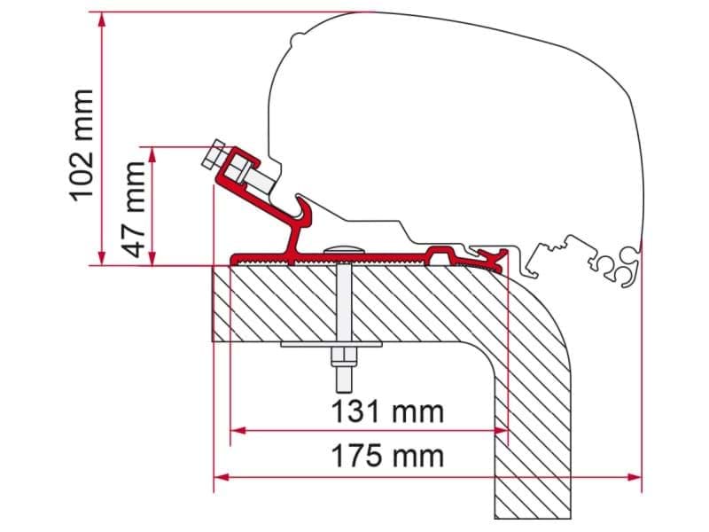 Afbeelding van ADAPTER F80/F65 HYMER 450 CM