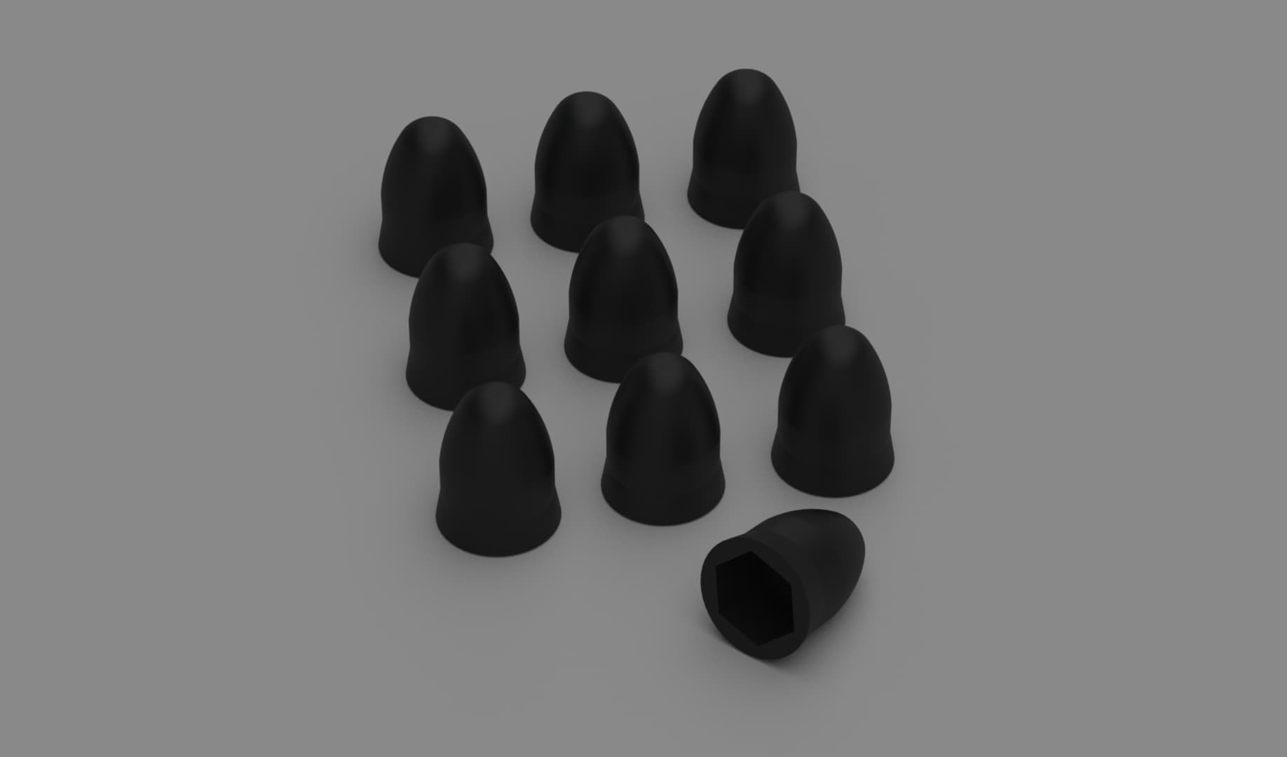 Afbeelding van NUT COVER KIT M5 BLACK 10 PCS