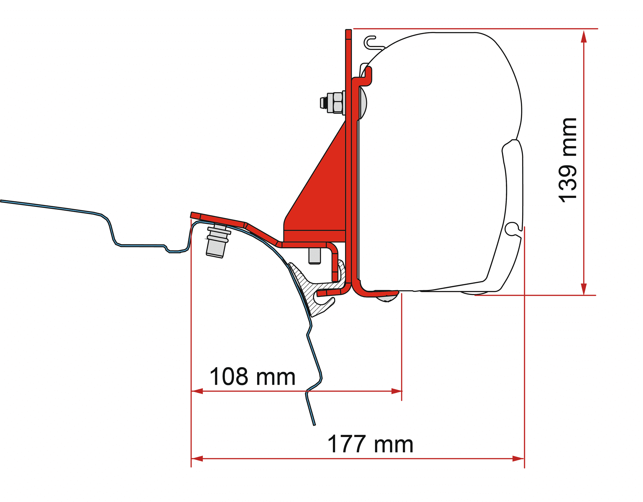 Afbeelding van FIAMMA KIT F45 MULTRIRAIL REIMO VW T5 / T6 