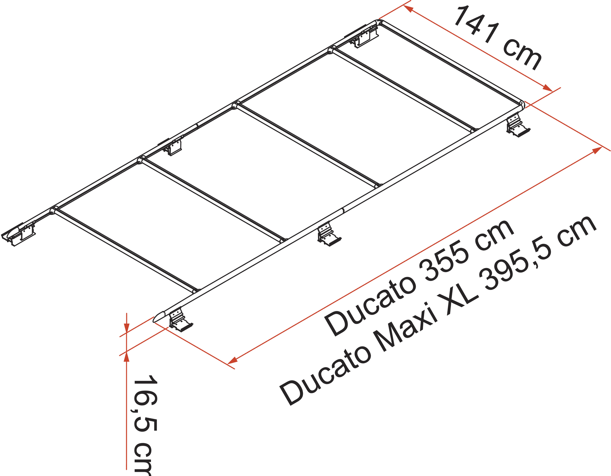 Afbeelding van FIAMMA ROOF RAIL DUCATO