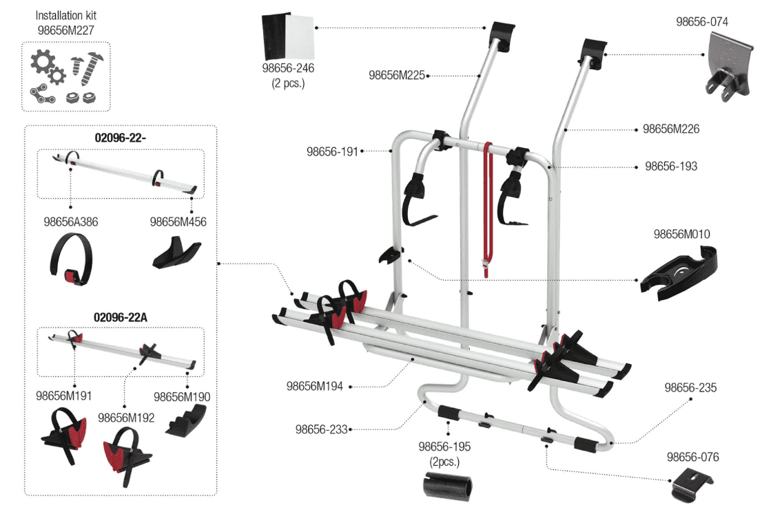 Afbeelding voor categorie Carry-bike VW T4 D 02096-22- & 02094-22A