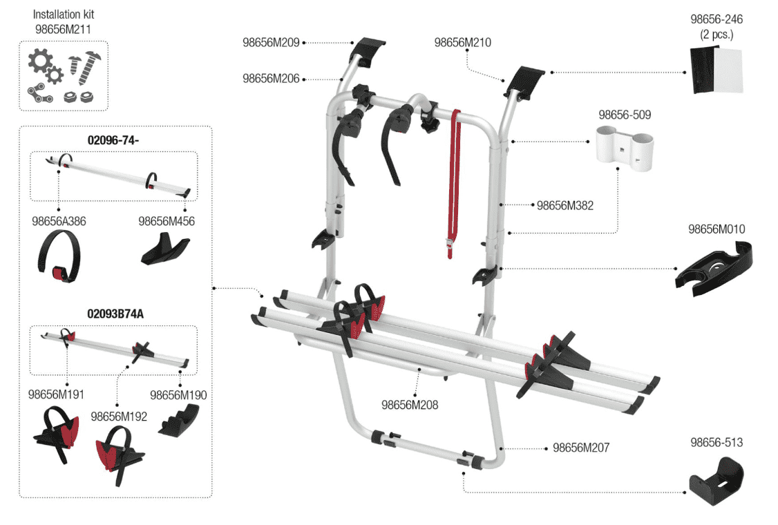 Afbeelding voor categorie Carry-Bike Vivaro / Trafic / Talento D 02096-74- & 02093B74A